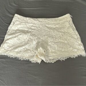 Express Floral Lace Cream Shorts